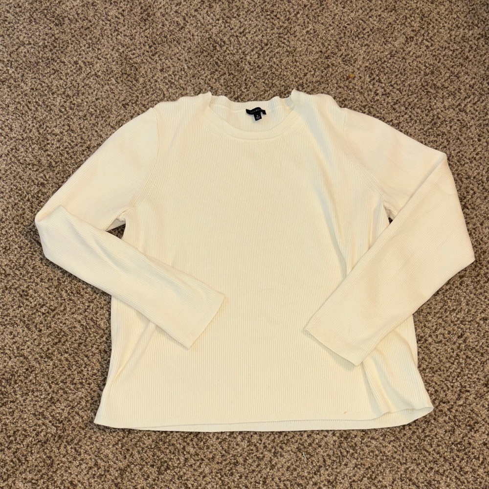 Talbots Ivory Long Sleeve Knit Top XL